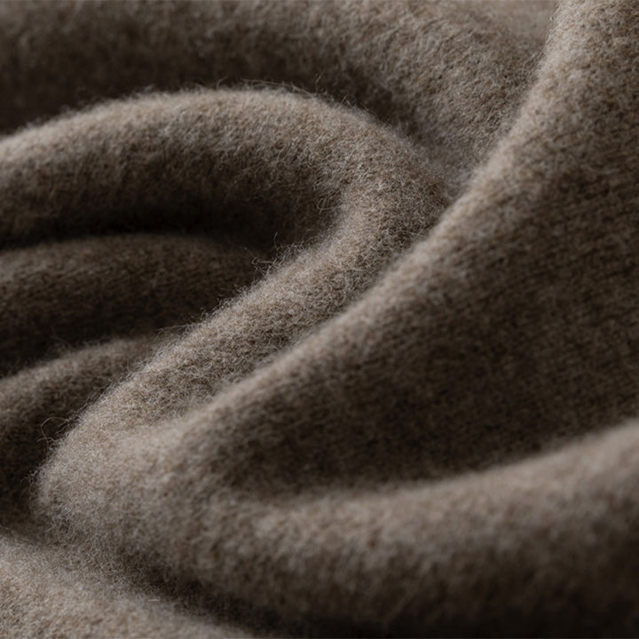 Women's Cashmere Blend Round Neck Sweater with Oversized Cut Mune Fashion