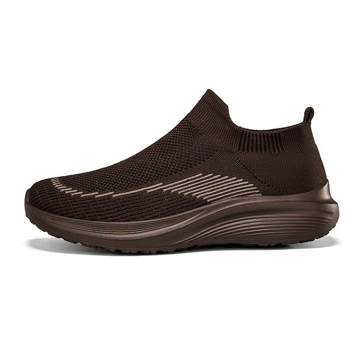 Unisex nan elastic slip-on leisure shoe with sock-like entry, contoured wave cushioning sole and non-slip profile sole Mune Fashion
