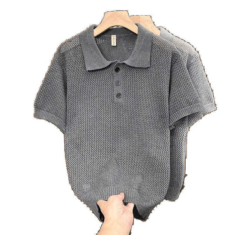 Men's Breathable Knitted Polo Shirt Mune Fashion