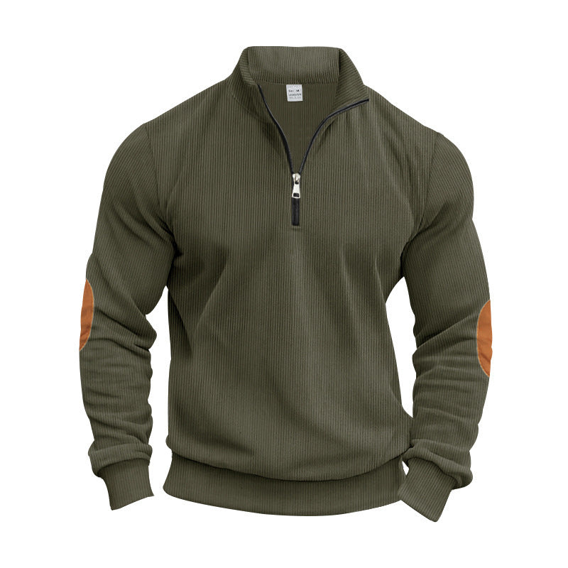 Men's sporty sweater with stand-up collar and zipper Mune Fashion