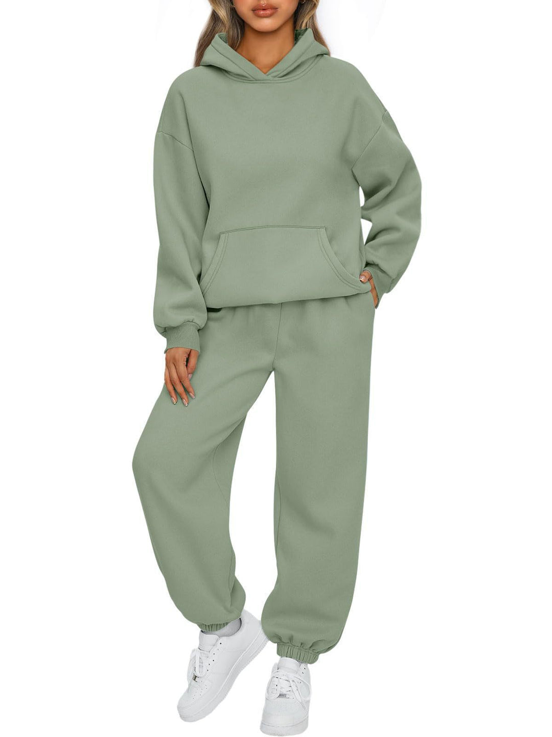 Women's Boxy Hoodie and Palazzo Jogger Set with Elastic Ankle Band Mune Fashion