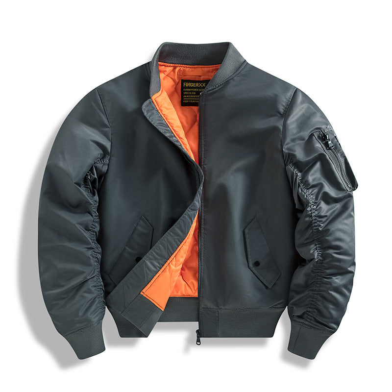 Herren Bomberjacke im MA-1 Stil mit kontrastreichem Steppfutter Mune Fashion