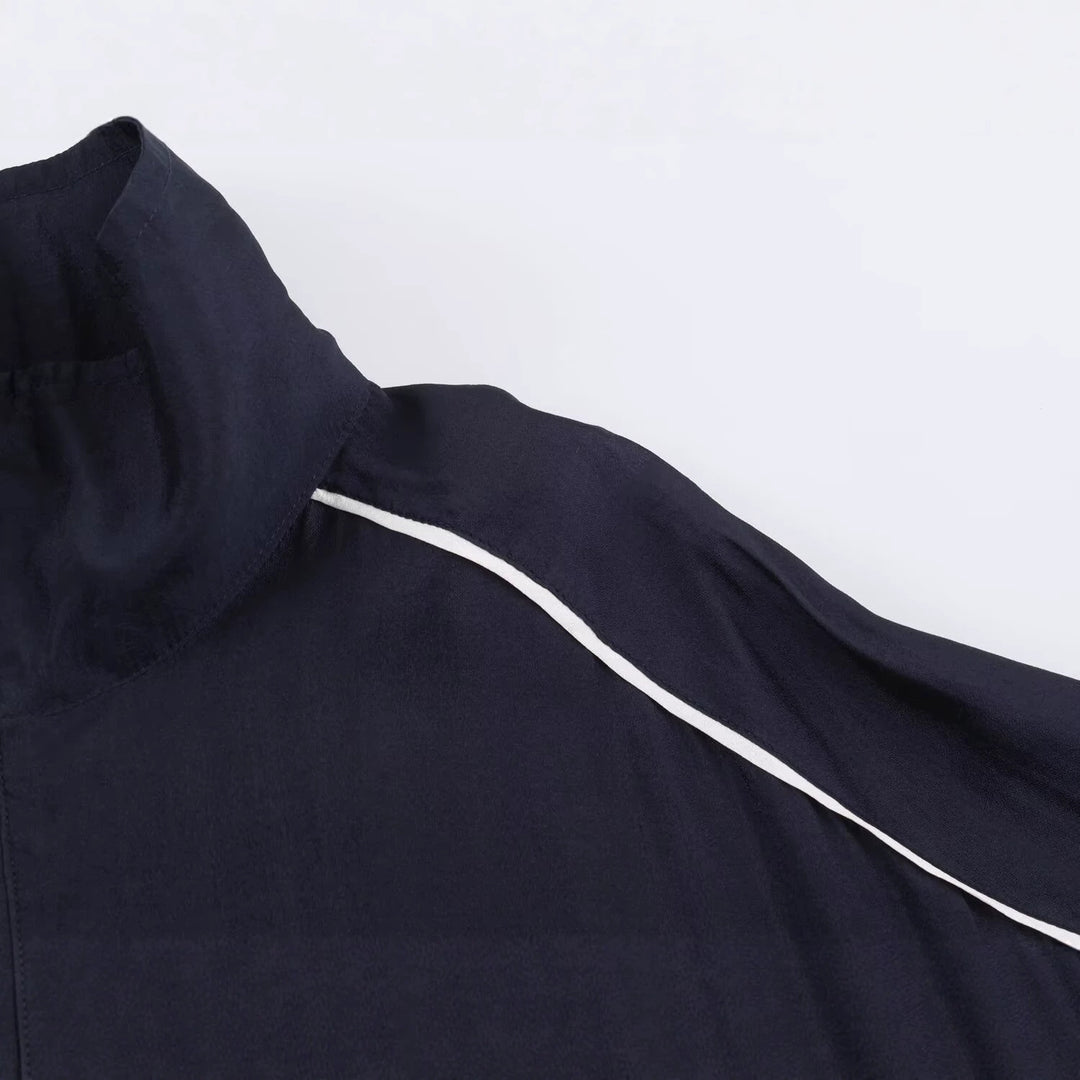 Women's short-cut windbreaker with high collar and elastic hem Mune Fashion