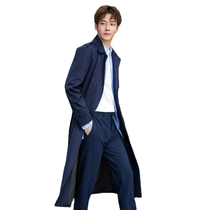 Men's Tailored Trench Coat made of water-repellent twill with double-breasted button placket Mune Fashion
