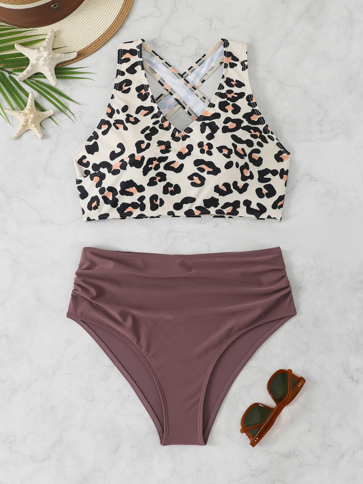 Ladies sporty bikini set with fashionable leopard design Mune Fashion