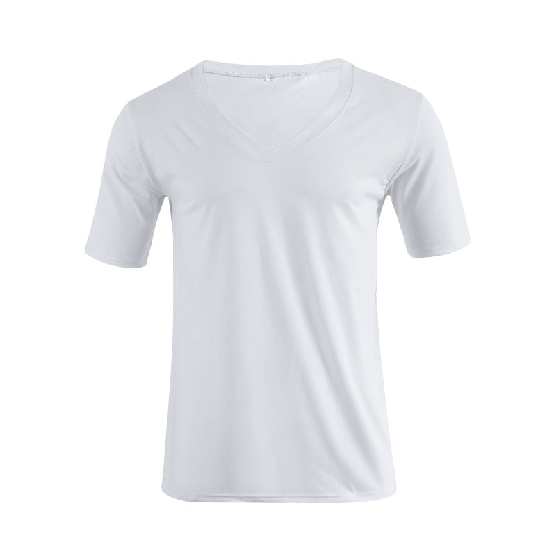 Men's V-neck T-shirt made of fine jersey with slim silhouette and flat seams Mune Fashion
