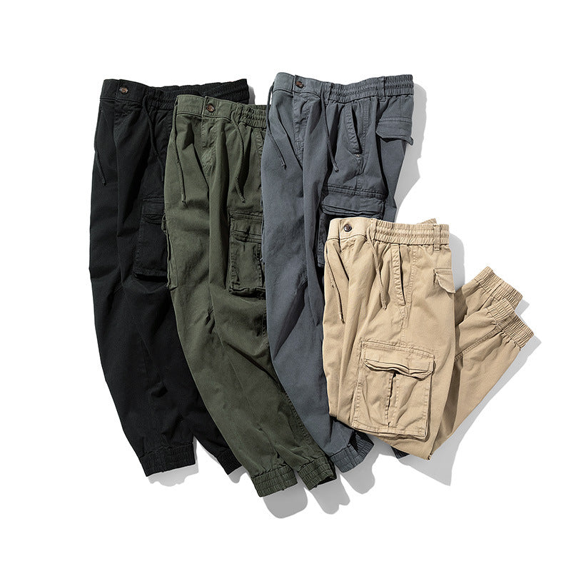 Herren Cargo-Joggerhose im Tactical-Streetstyle mit elastischem Bund, Klapp‑Utility‑Taschen und gerippten Beinabschlüssen Mune Fashion