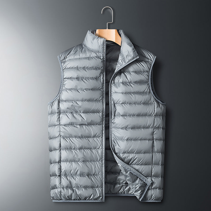 Men's ultralight quilted thermal vest with stand-up collar and windproof outer shell Mune Fashion