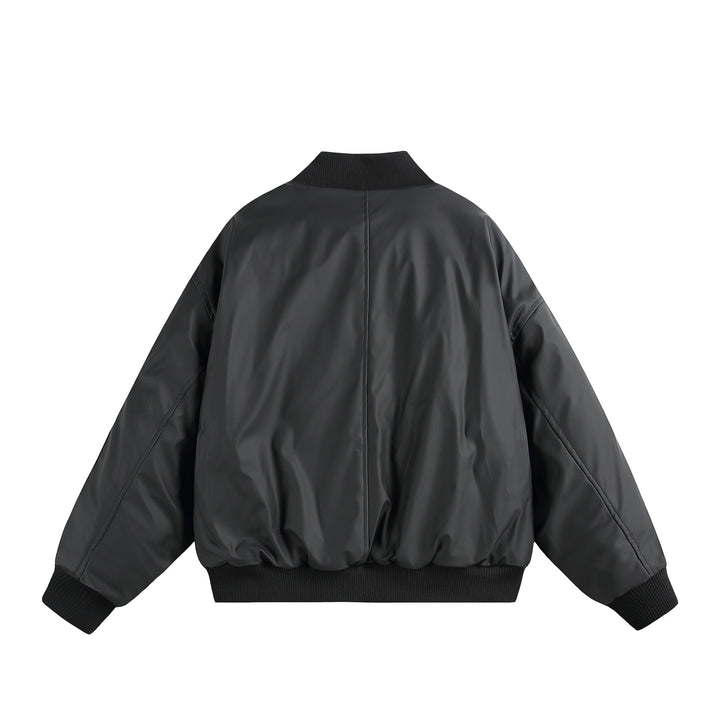 Unisex Short Cut Oversized Puffer Jacket with Utility Arm Pocket and Ribbed Cuffs Mune Fashion