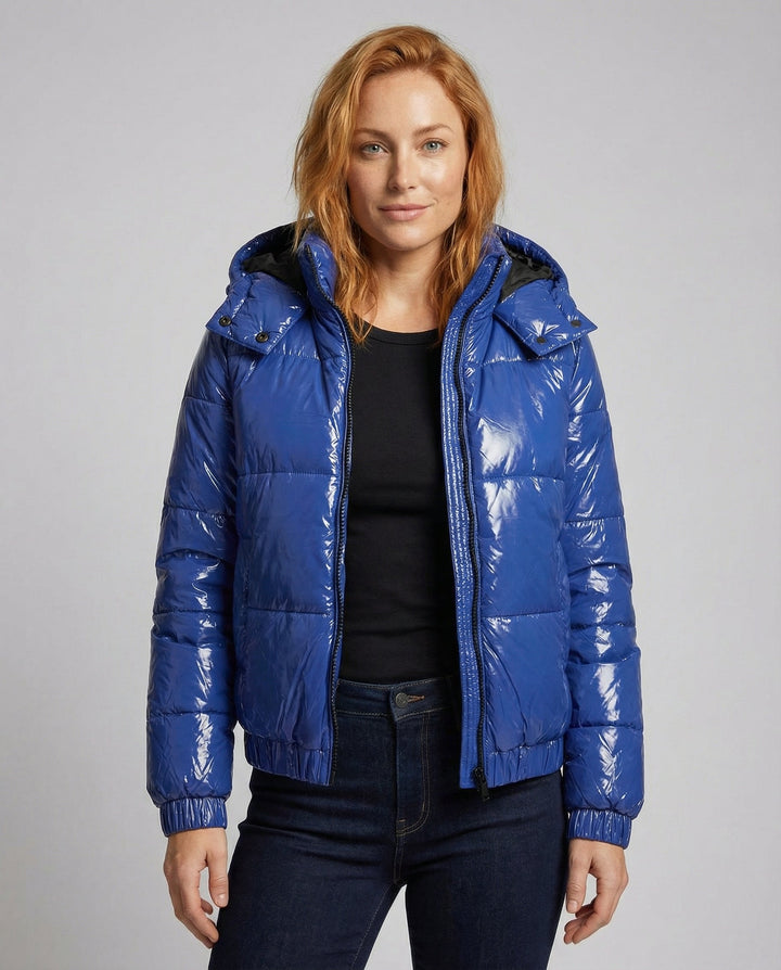High-gloss women's quilted jacket