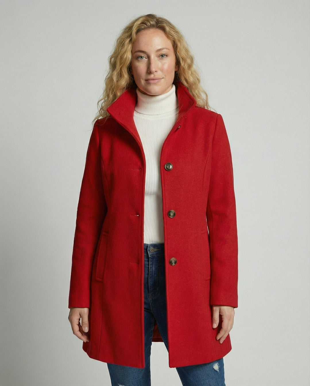 Elegant women's wool coat