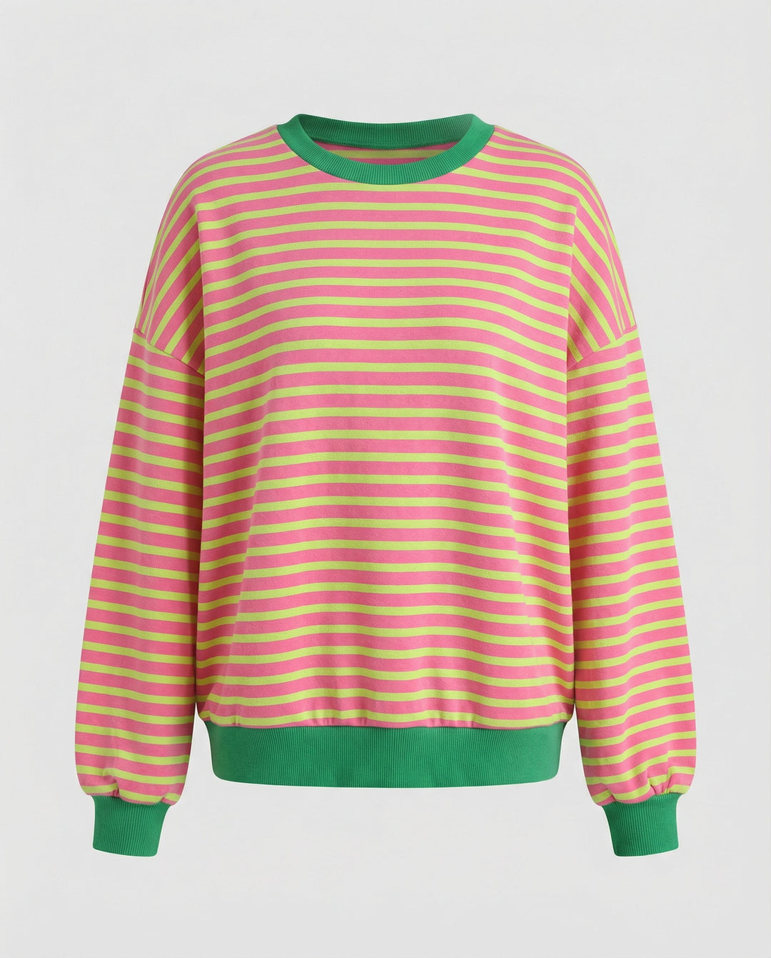 Women's casual striped sweatshirt with boxy cut and contrasting finishes Mune Fashion