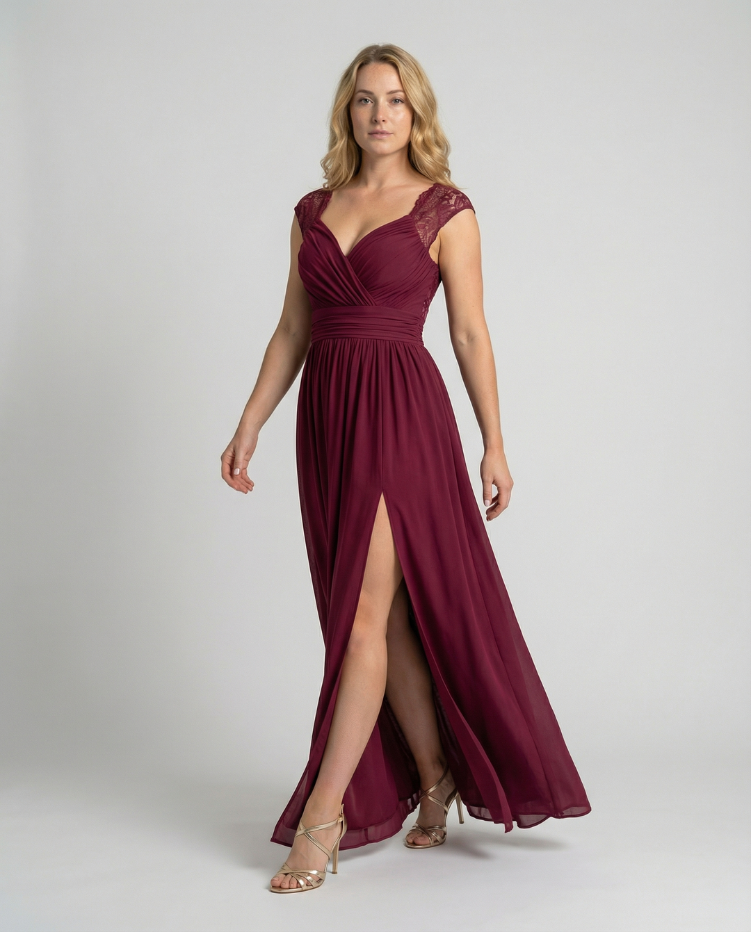 Evening dress ladies V neck