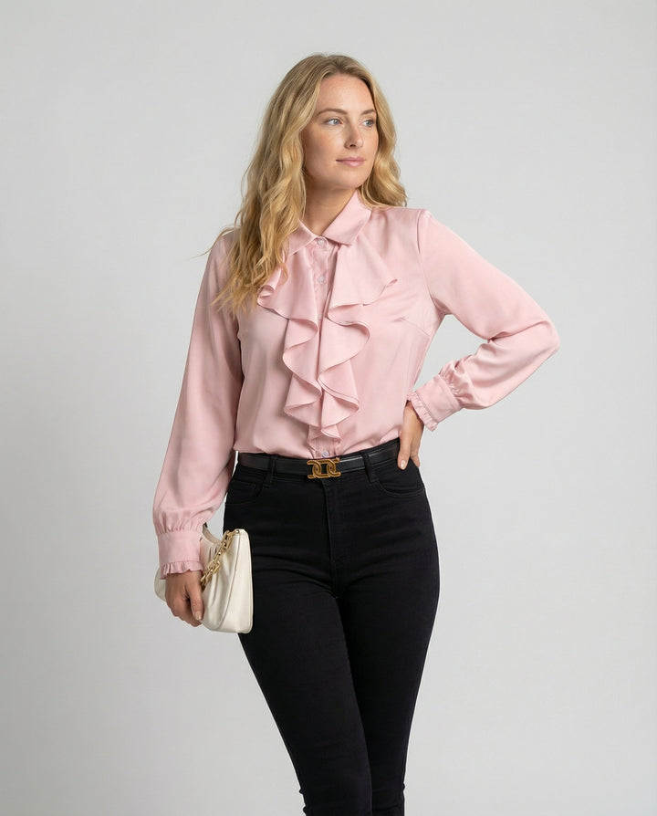 Ladies Blouse Ruffles Elegance