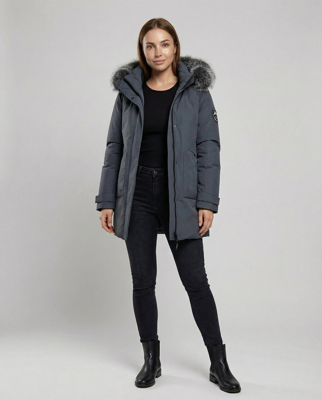 Warmer winter parka women's hood