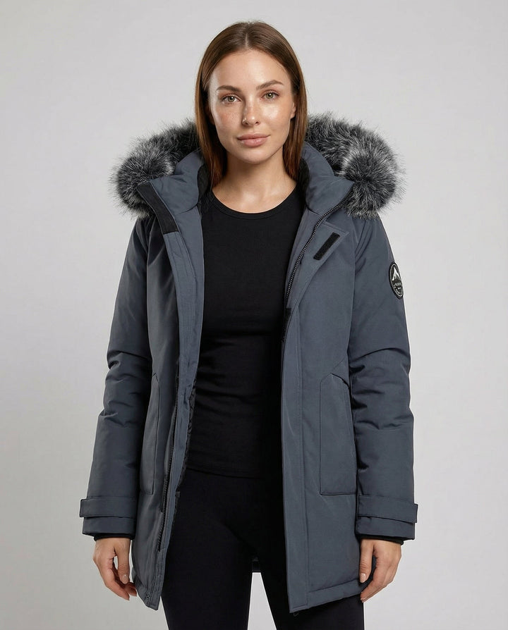 Warmer winter parka women's hood