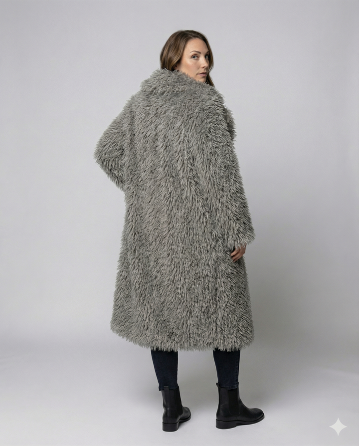 Long Women's Faux Fur Coat Winter