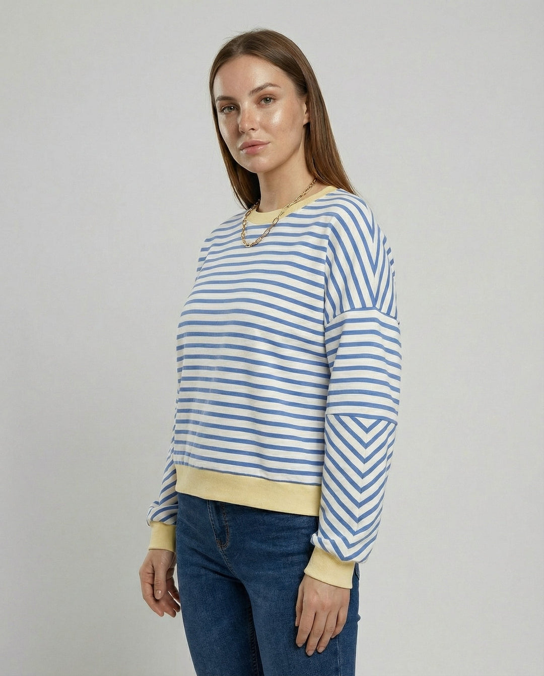 Boxy Sweatshirt Women Striped | Mune Fashion
