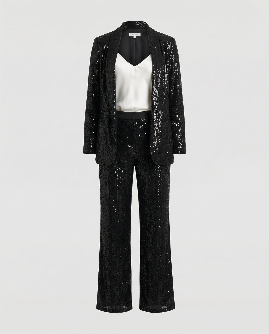 Women's Glittering Blazer Suit with Wide Leg and Shimmering Sequins Mune Fashion