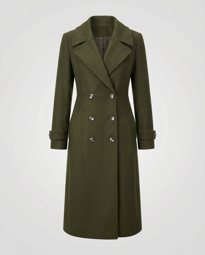 Elegant Double-Breasted Wool Coat