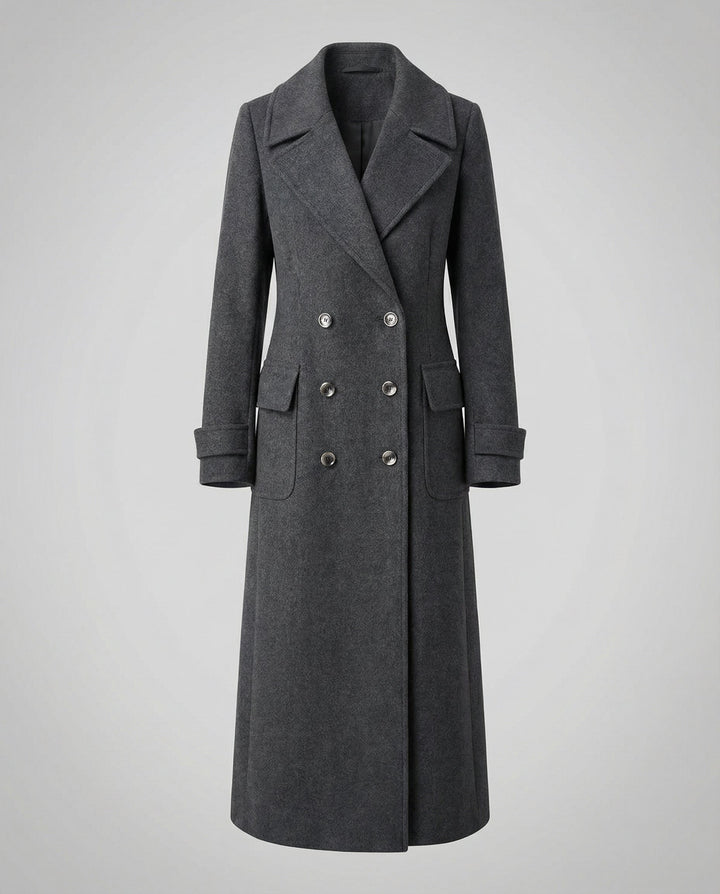 Elegant Double-Breasted Wool Coat