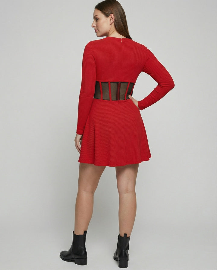 Elegant minidress with inserts