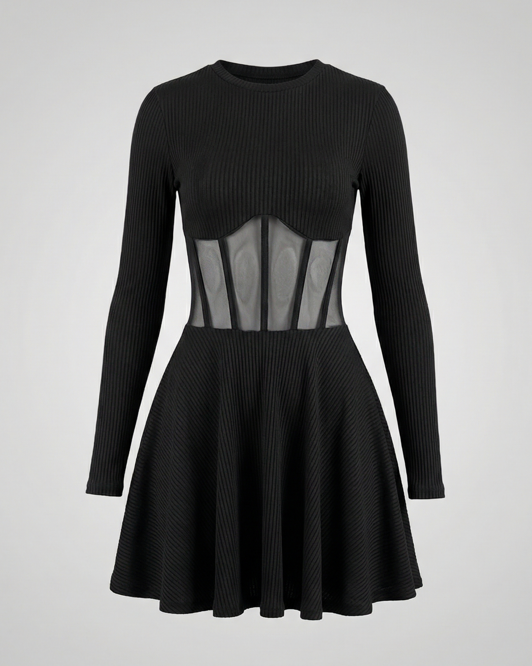 Elegant minidress with inserts