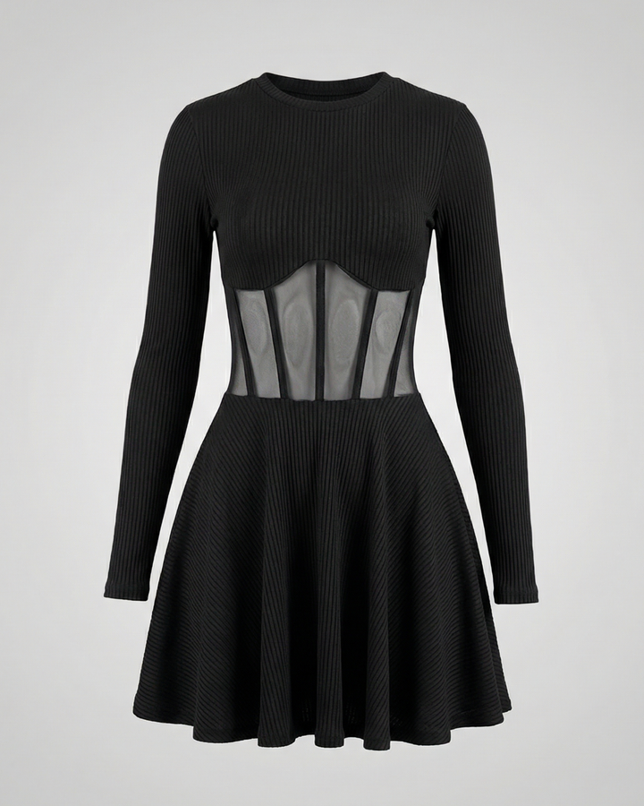 Elegant minidress with inserts
