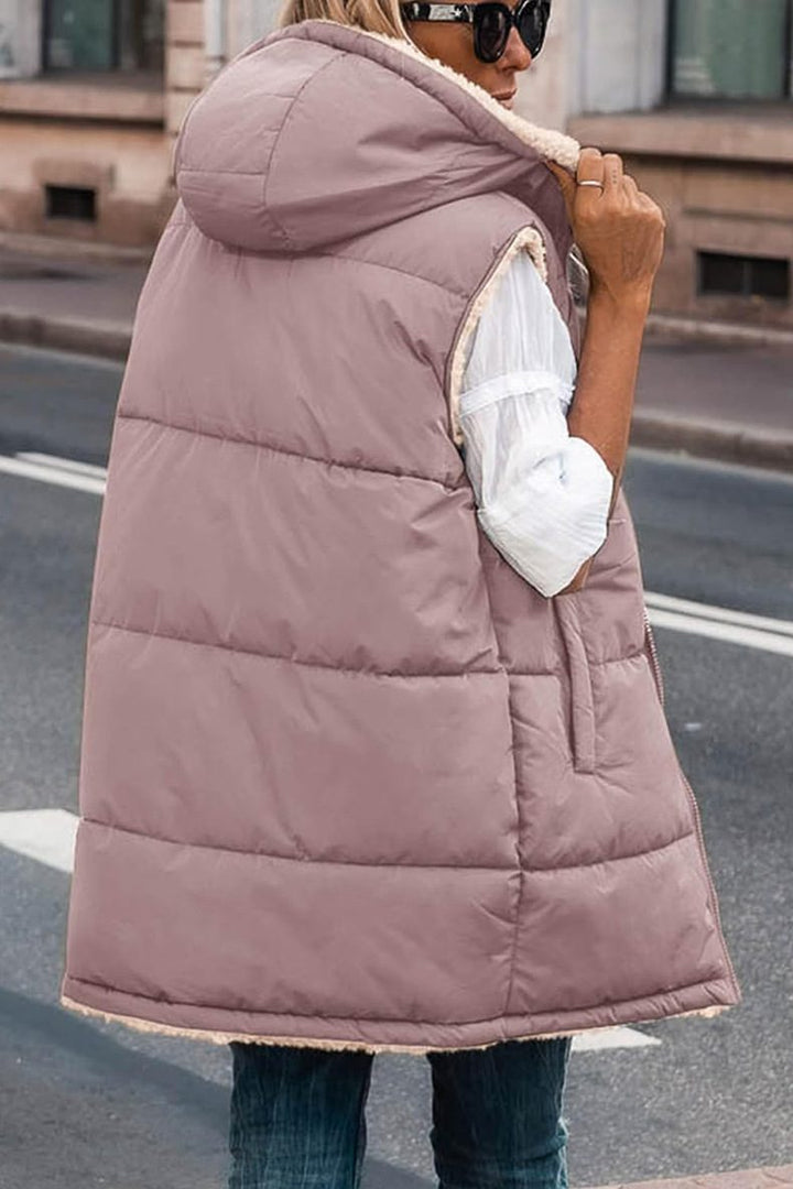 Mune | Women's Reversible Padded Vest with Hood and Sleeveless Design