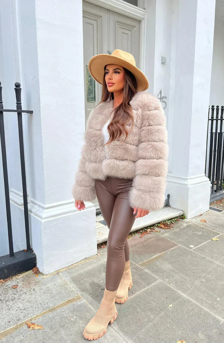 Mune | Faux Fur Puffer Coat Short Plush Winter Jacket