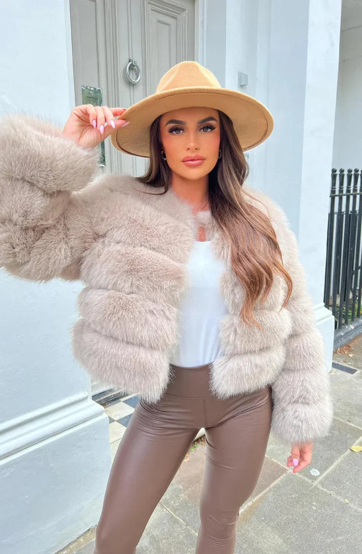 Mune | Faux Fur Puffer Coat Short Plush Winter Jacket