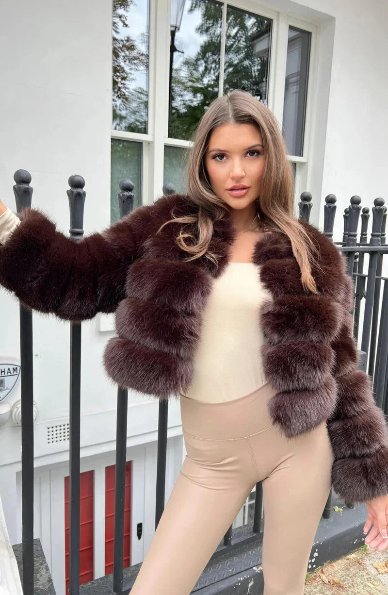 Mune | Faux Fur Puffer Coat Short Plush Winter Jacket