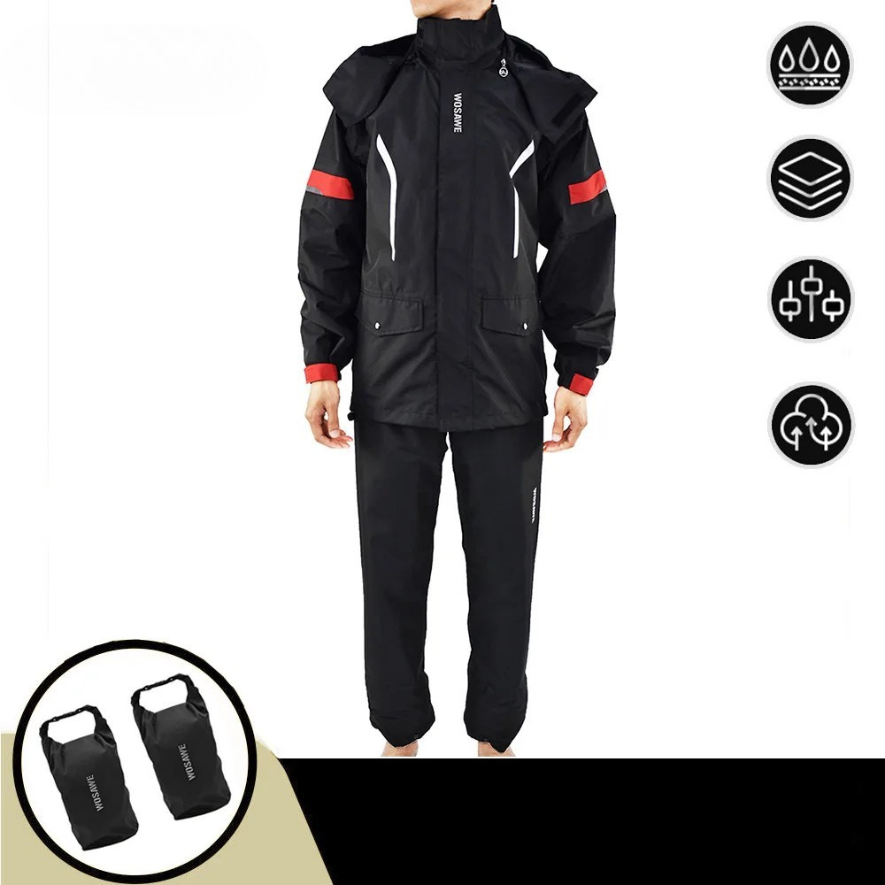 Mune | Men's Motorcycle Rain Jacket Waterproof - Reflective Black/Green S-2XL