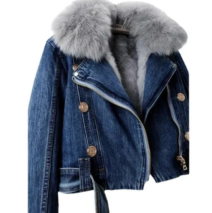 Mune | Organic Denim Jacket with Ultra-Fine Fur Lining