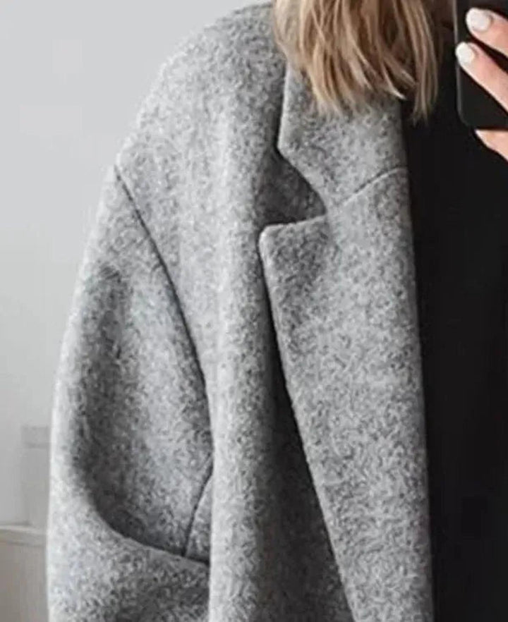 Mune | Plus Size Women's Cashmere Coat with Lapel Collar