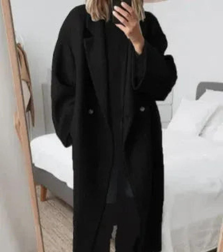 Mune | Plus Size Women's Cashmere Coat with Lapel Collar