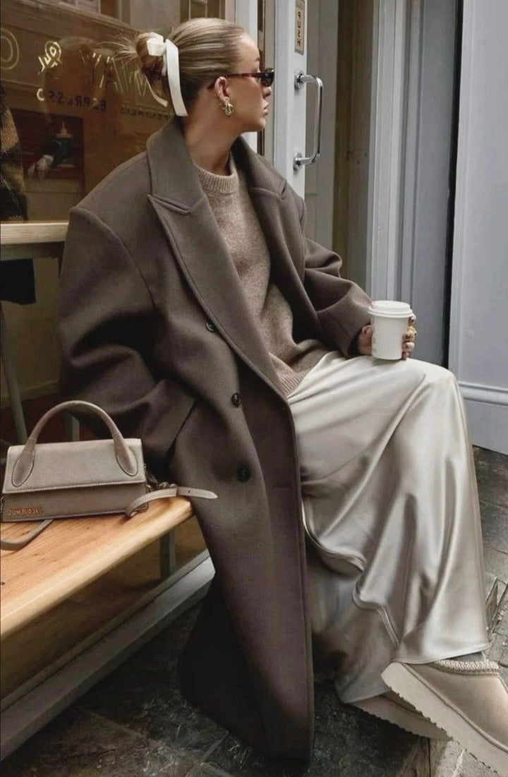 Mune | Women’s jacket - Long trench coat with lapel collar