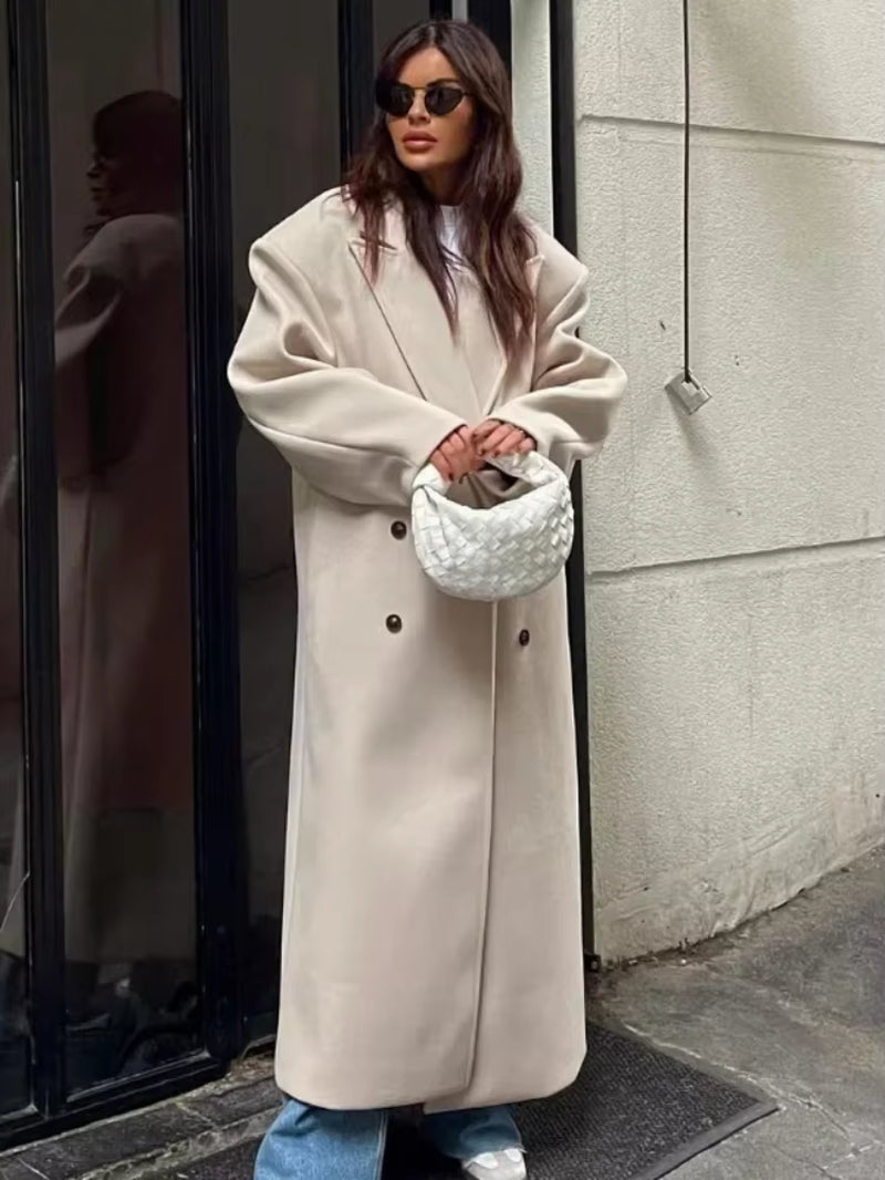 Mune | Women’s jacket - Long trench coat with lapel collar