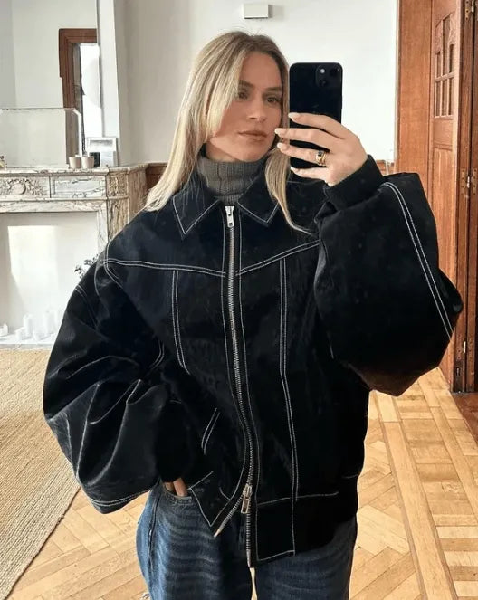 Mune | Leather Jacket - Women's Casual Jacket Black