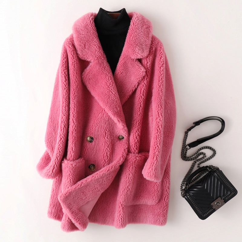 Mune | Women's Oversized Teddy Jacket with Wide Lapels and Double Button Placket