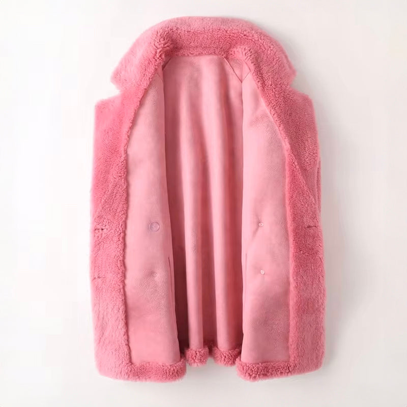 Mune | Women's Oversized Teddy Jacket with Wide Lapels and Double Button Placket