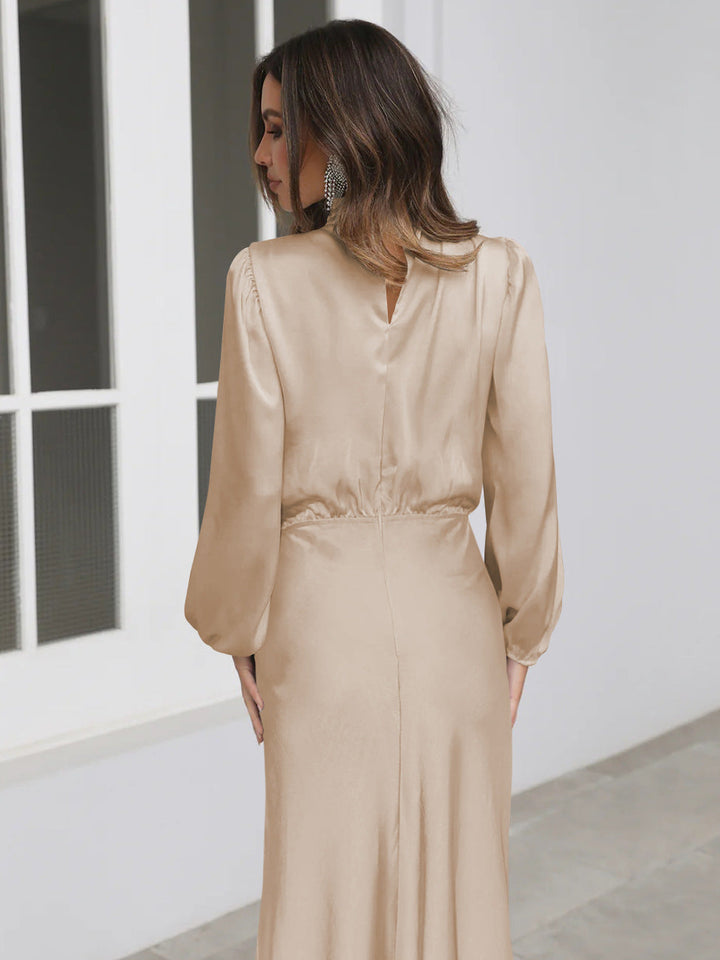 Mune | Elegant Satin Dress with Long Sleeves