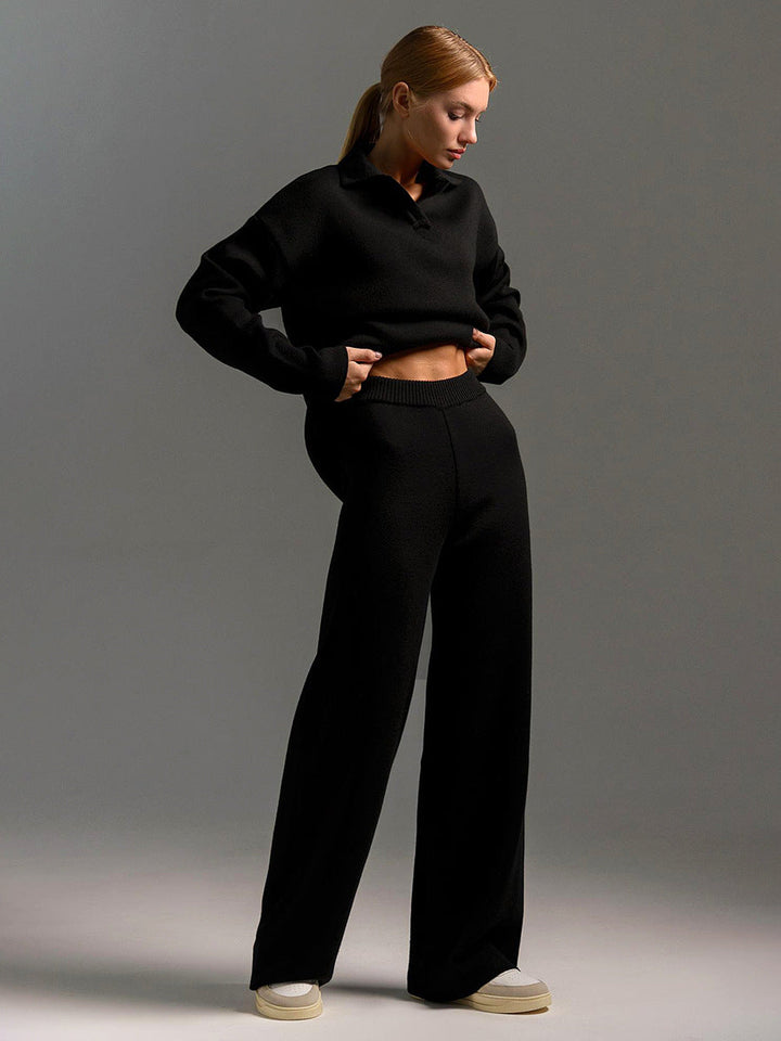 Mune | Lounge Set with Wide Pants and Polo Shirt