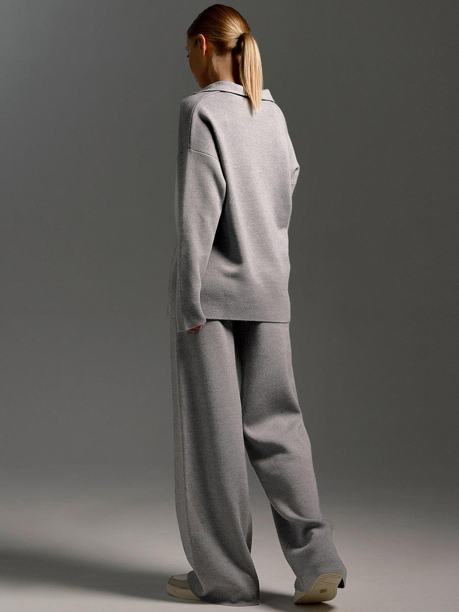 Mune | Lounge Set with Wide Pants and Polo Shirt