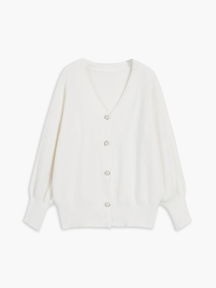 Mune | Women's Oversized Knit Cardigan with V-Neck and Button Closure