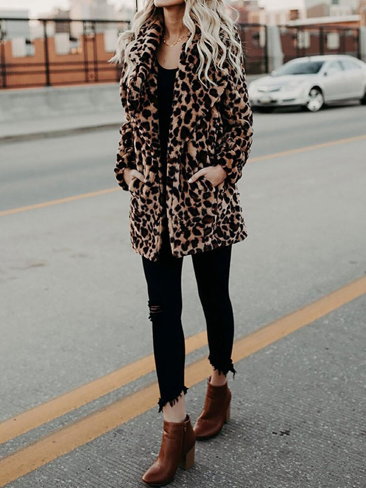 Mune | Plush Leopard Print Winter Fur Jacket