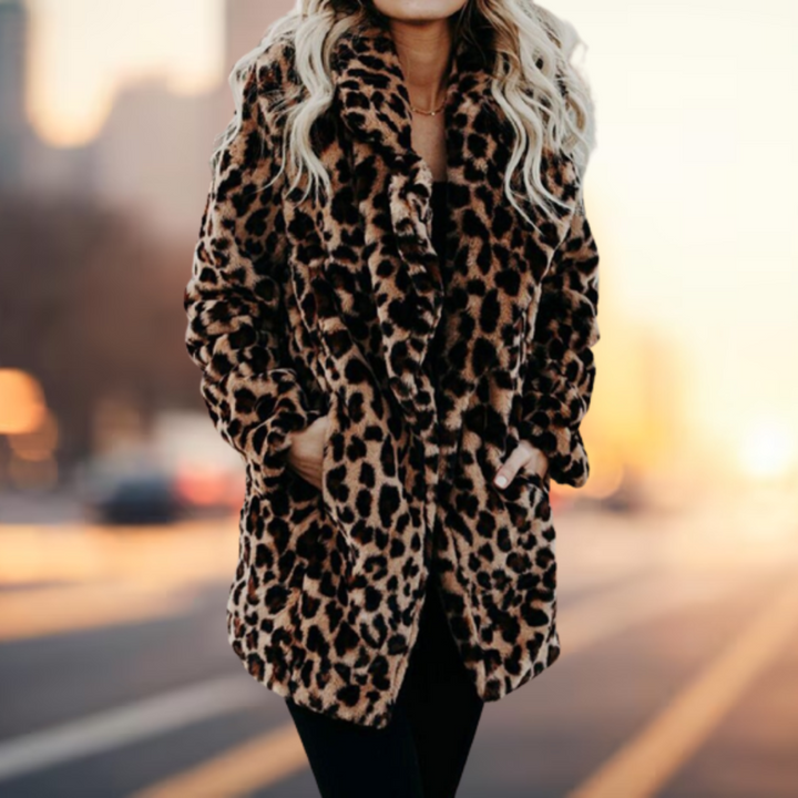Mune | Plush Leopard Print Winter Fur Jacket