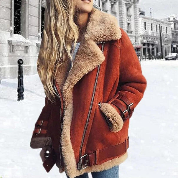 Mune | Premium Suede Sheepskin Jacket with Belt and Pockets