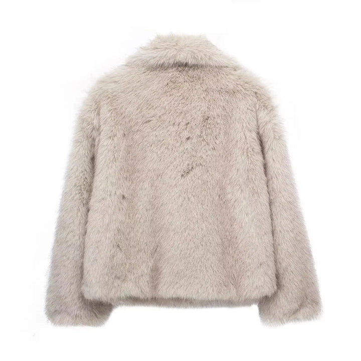 Mune | Women's Short Faux-Fur Jacket with Large Collar
