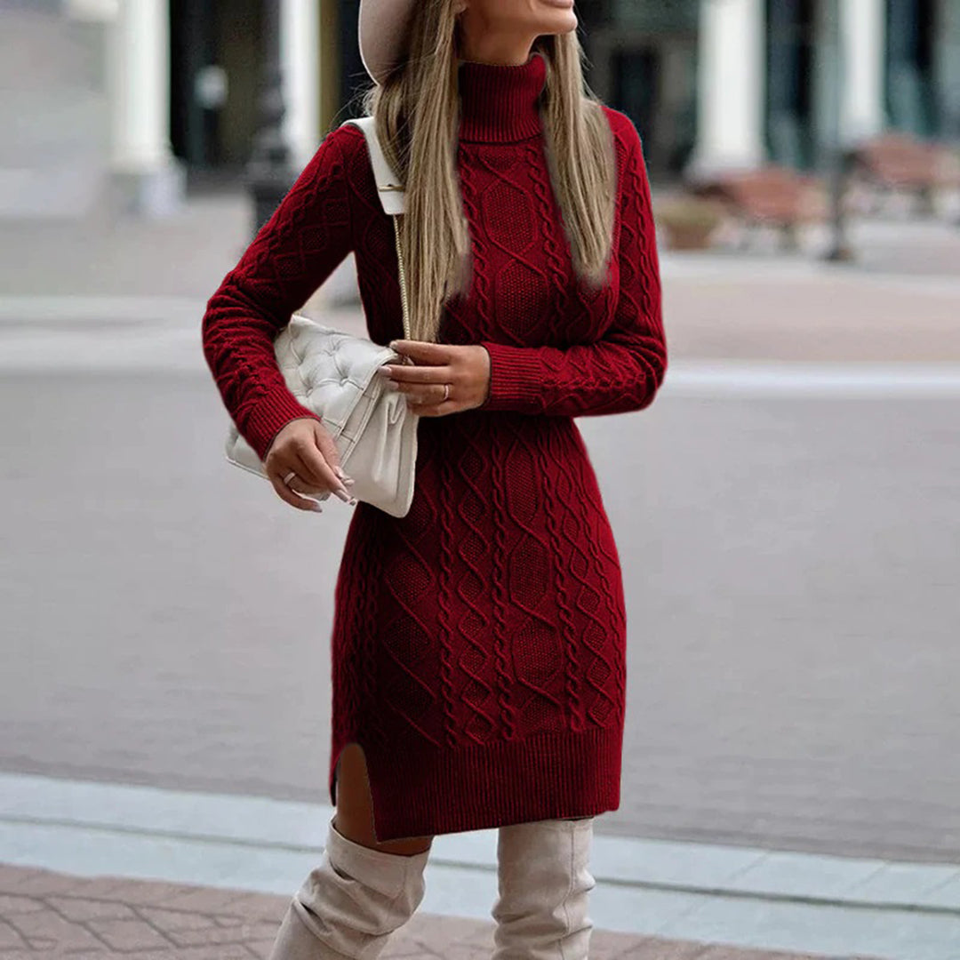Mune | Roll Neck Bodycon Dress with Long Sleeves